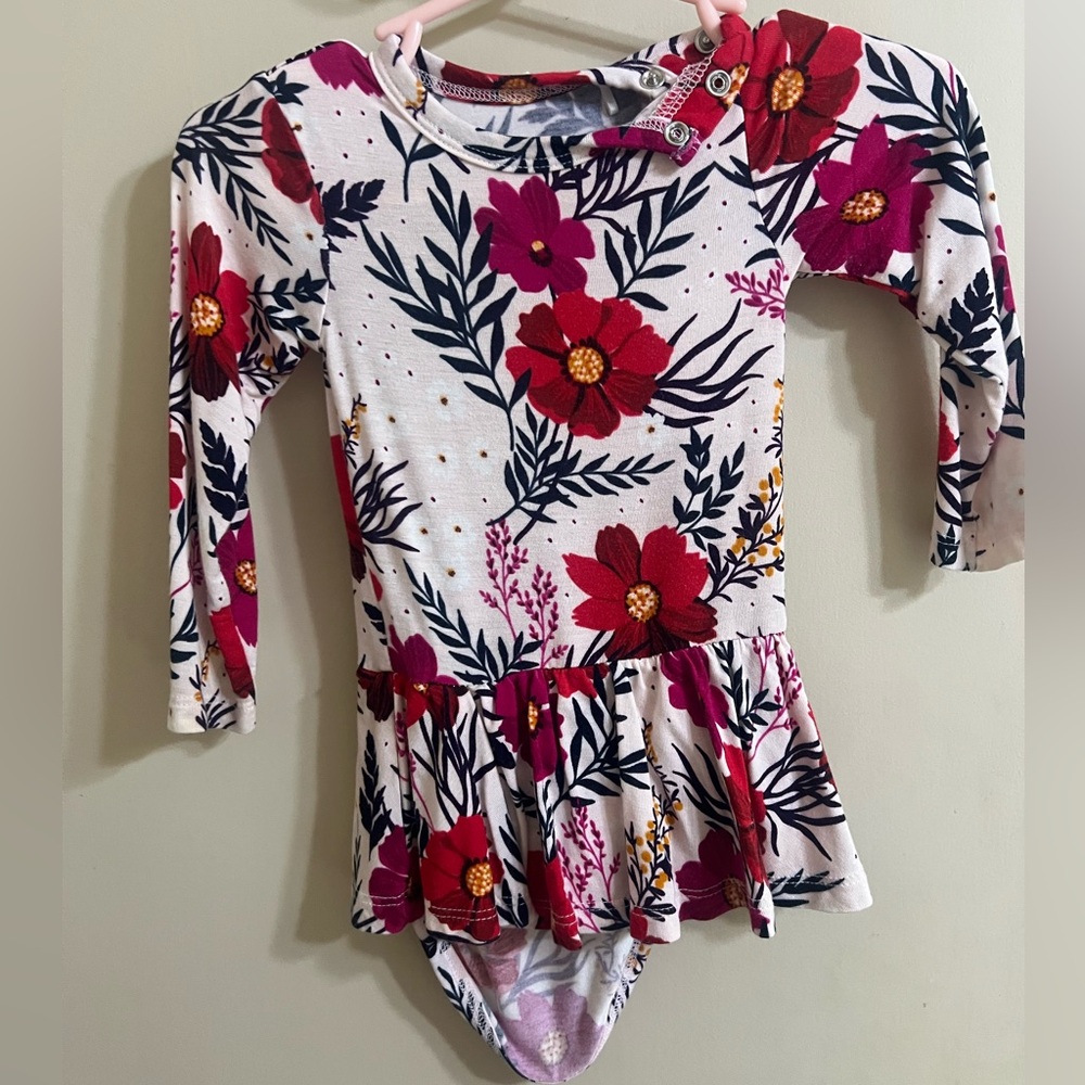Posh Peanut Red and Pink bodysuit twirl
